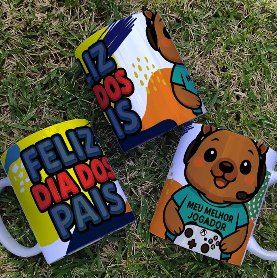 10 Artes para Caneca Dia dos Pais Capivara Arquivo Editável  3