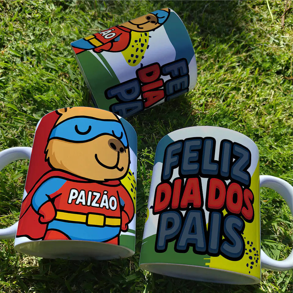 10 Artes para Caneca Dia dos Pais Capivara Arquivo Editável  4