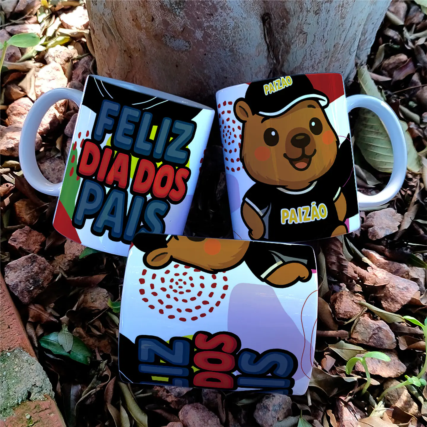 10 Artes para Caneca Dia dos Pais Capivara Arquivo Editável  9