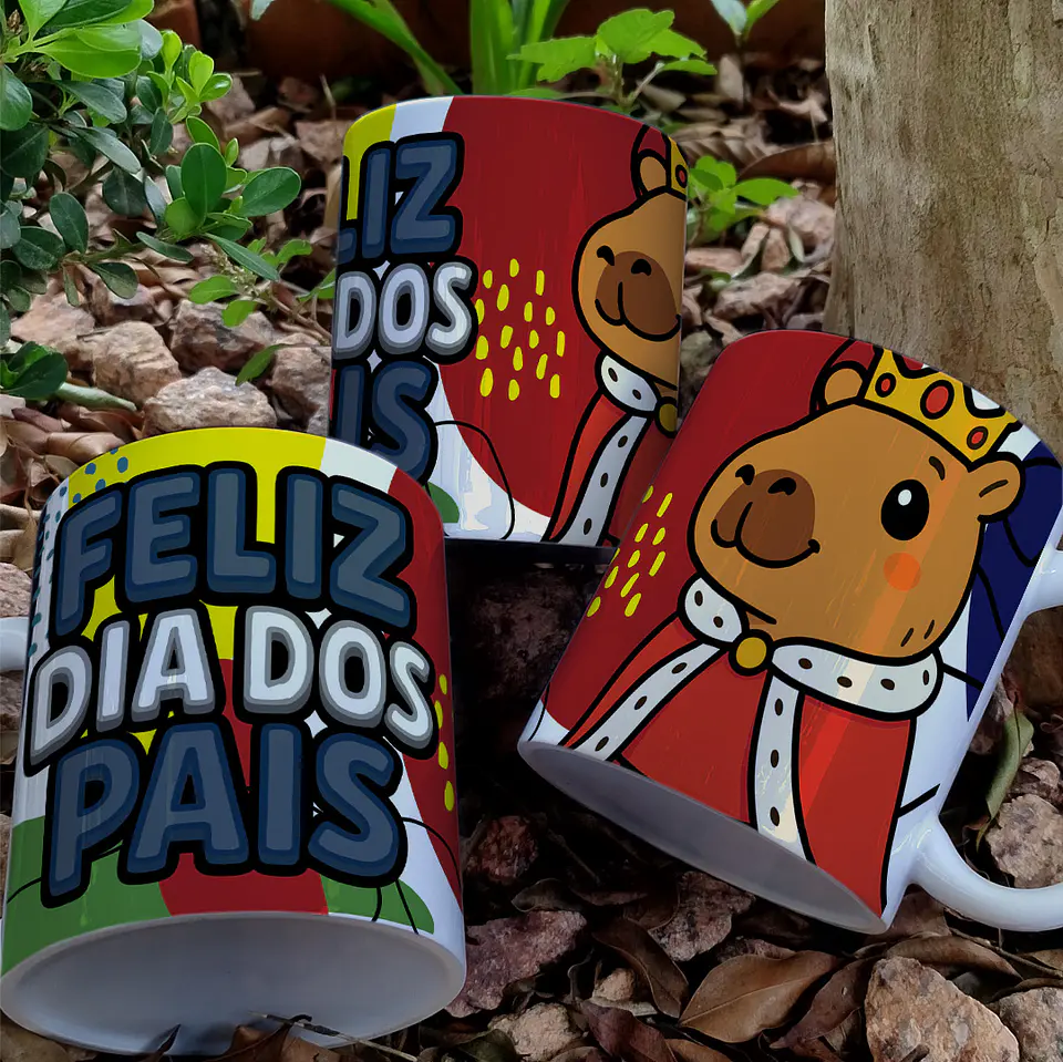 10 Artes para Caneca Dia dos Pais Capivara Arquivo Editável  11