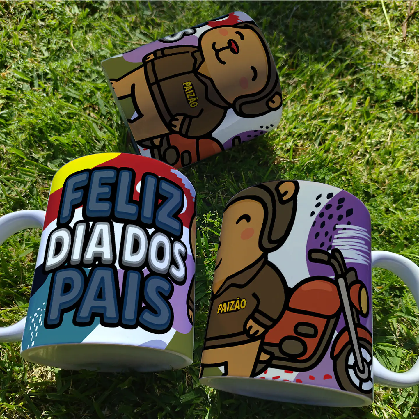 10 Artes para Caneca Dia dos Pais Capivara Arquivo Editável  12