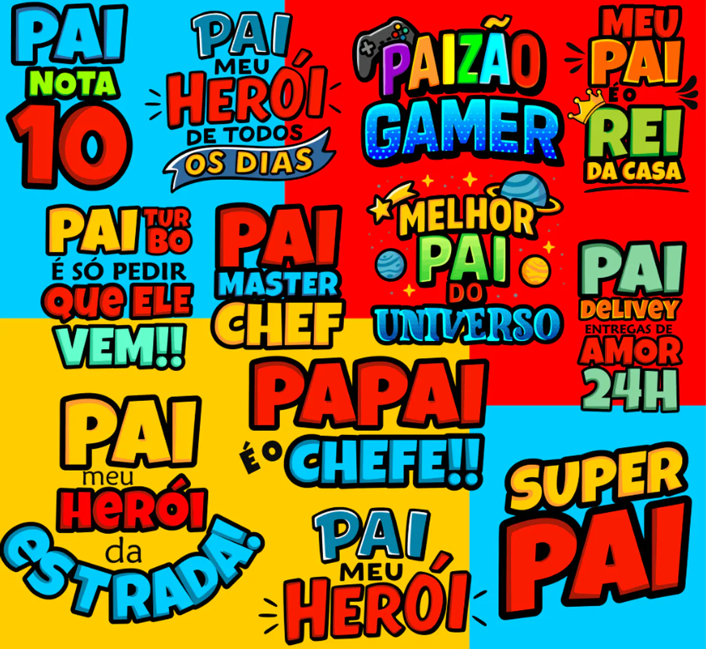 106 Artes para Caneca, azulejo, almofada, e Camisa Dia dos Pais Cartoon + Kit Digital em Jpg 8