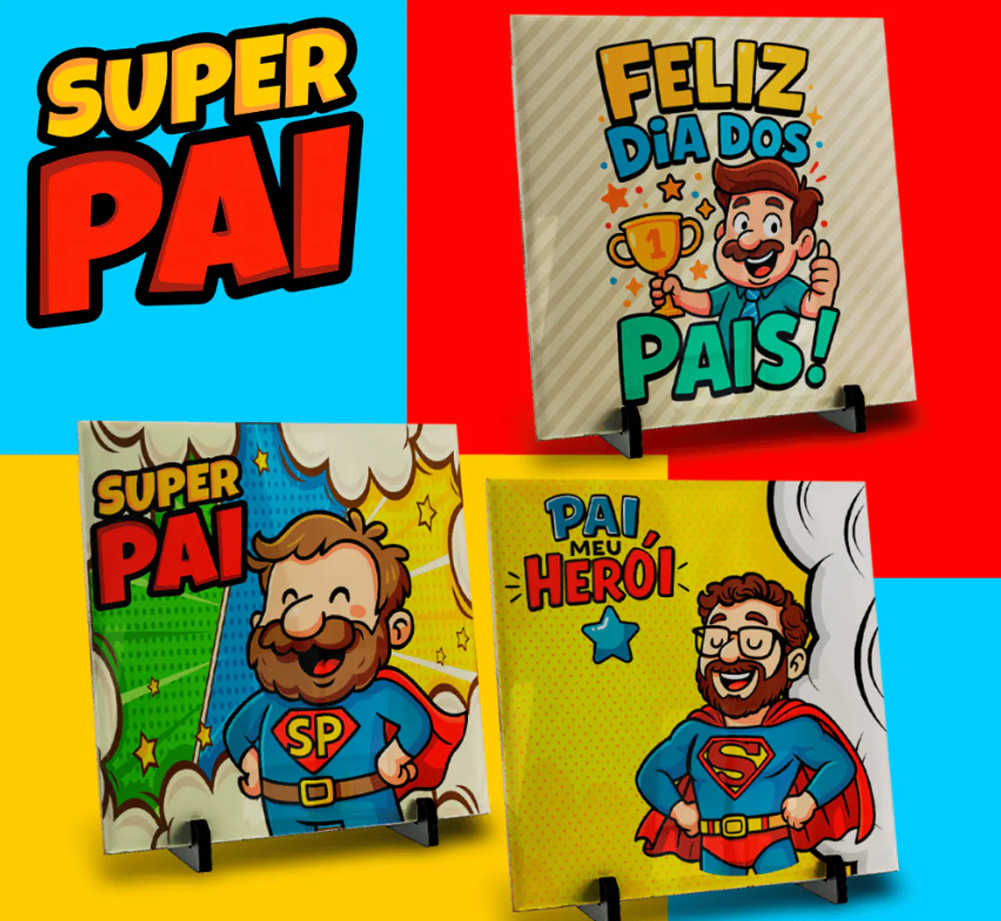 106 Artes para Caneca, azulejo, almofada, e Camisa Dia dos Pais Cartoon + Kit Digital em Jpg 11