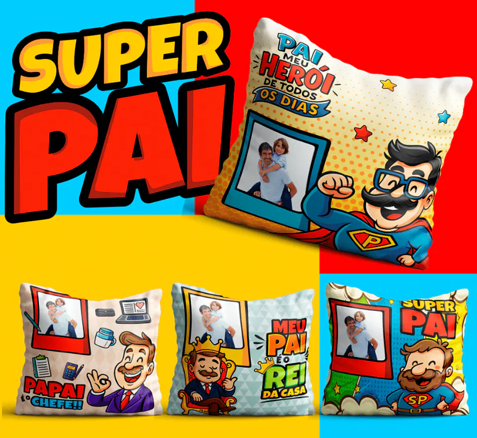 106 Artes para Caneca, azulejo, almofada, e Camisa Dia dos Pais Cartoon + Kit Digital em Jpg 14