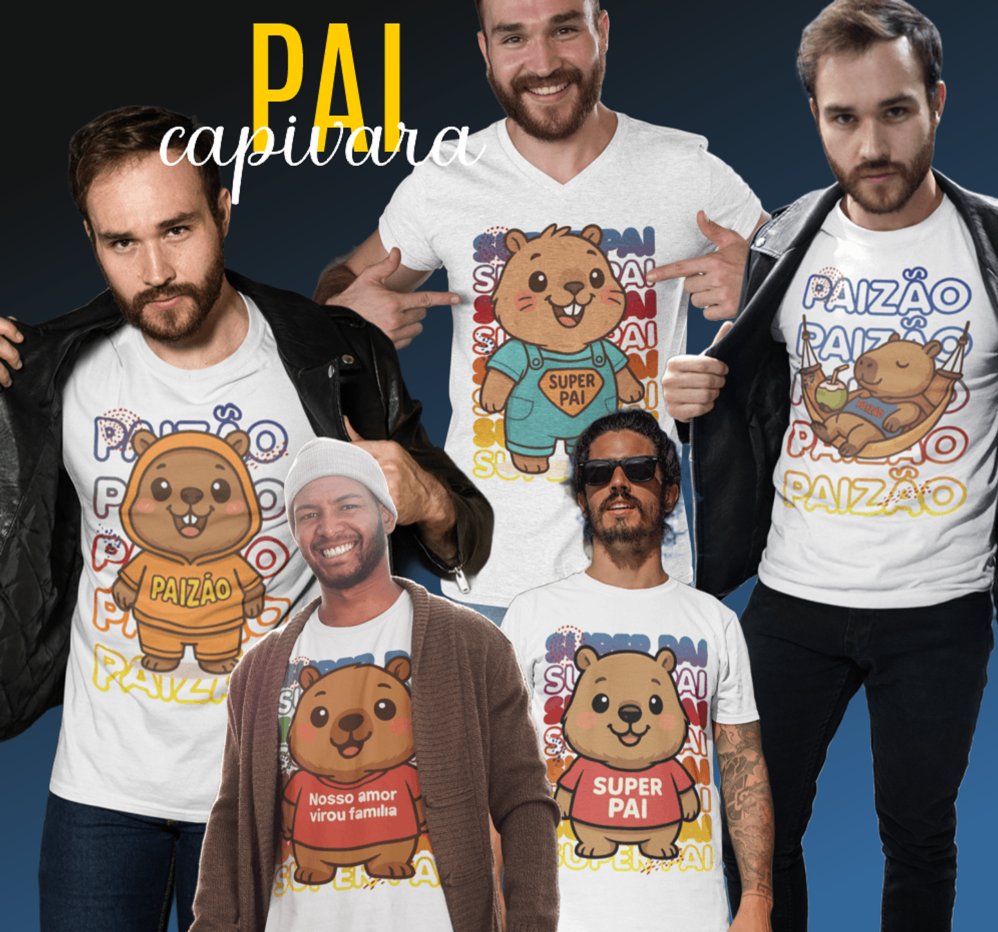 10 Artes para Camisa Dia dos Pais  Capivara Arquivo em Png 1