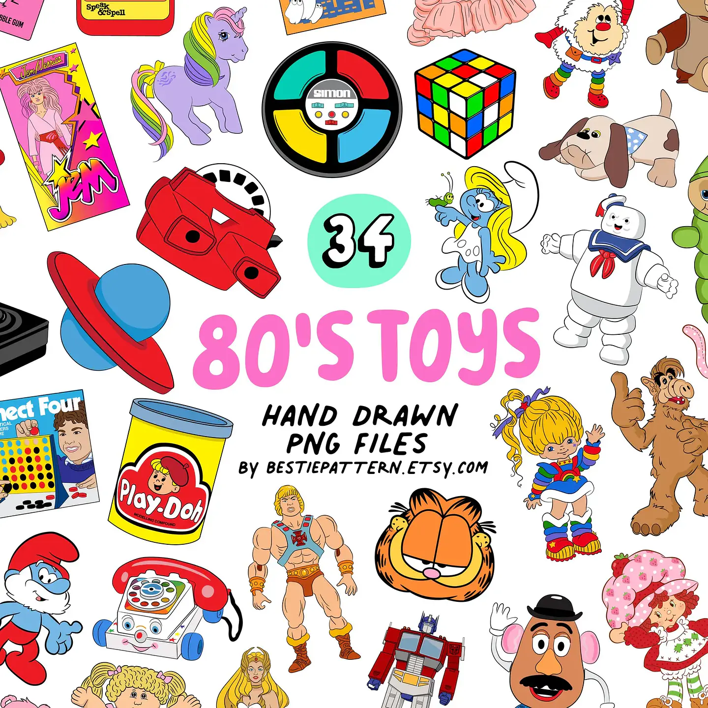 Kit Digital 80's Toys em Png 1