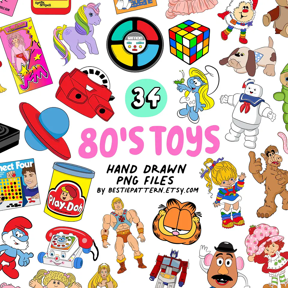 Kit Digital 80's Toys em Png 1