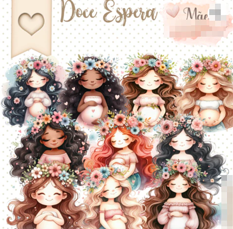 Kit Digital Doce Espera Dia das Mães em Png