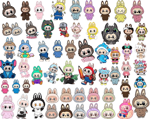 Kit Digital Labubu em Png