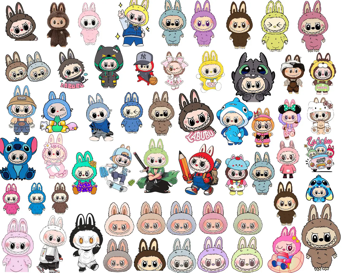 Kit Digital Labubu em Png 1