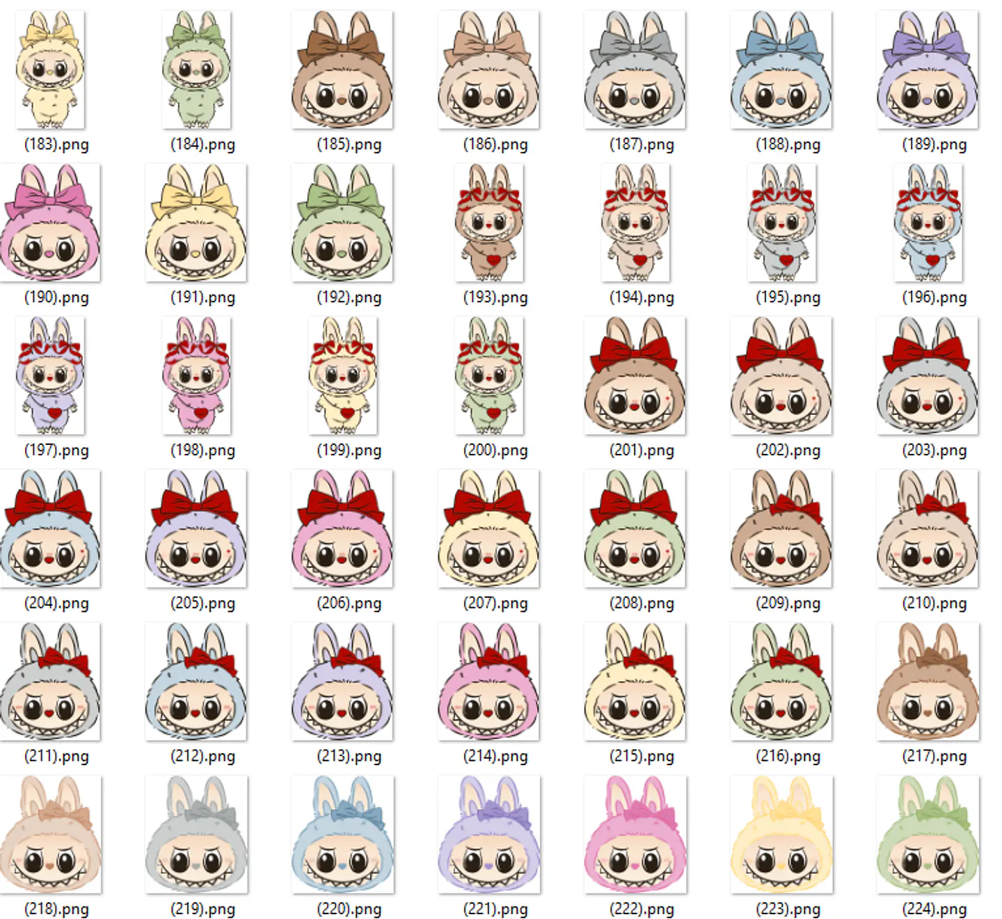 Kit Digital Labubu em Png  4