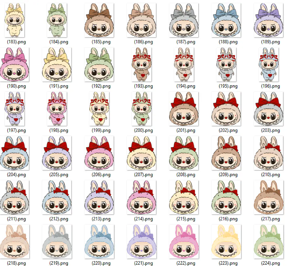 Kit Digital Labubu em Png  4