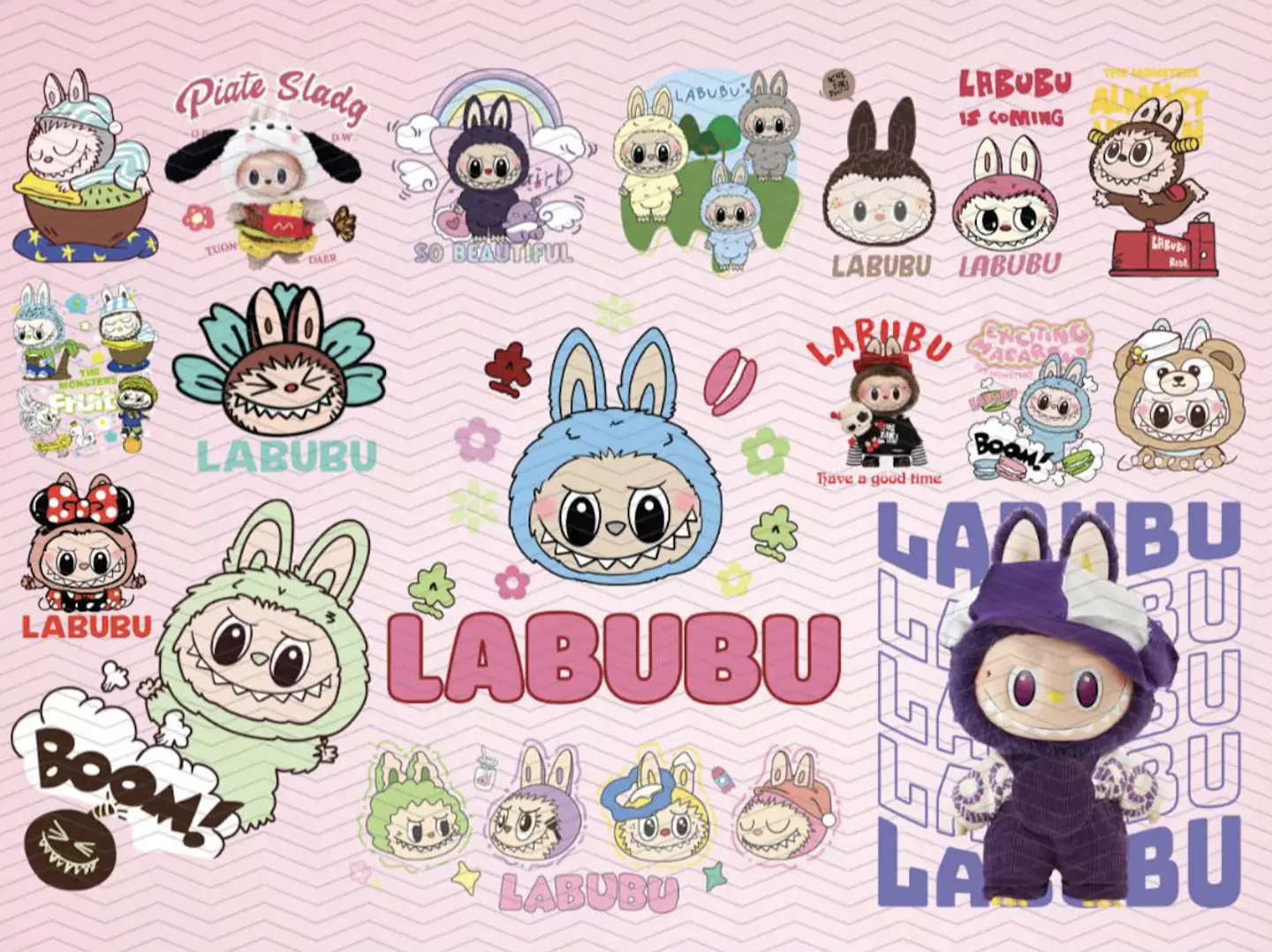 Kit Digital Labubu em Png 2