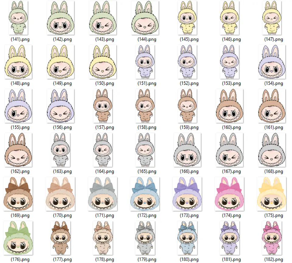 Kit Digital Labubu em Png  5