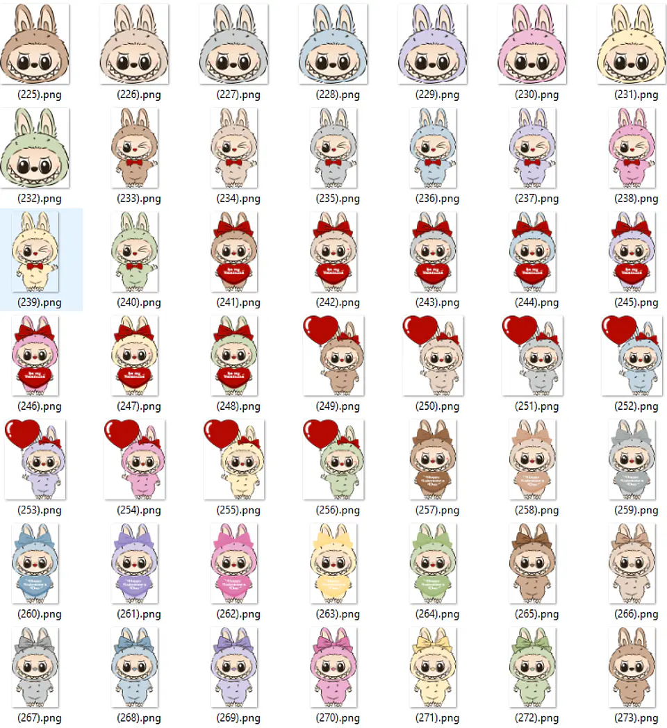 Kit Digital Labubu em Png  6