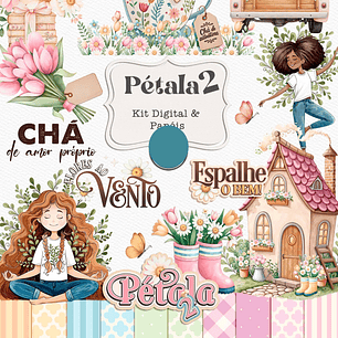 Kit Digital Petálas Frases Motivacional em Png 