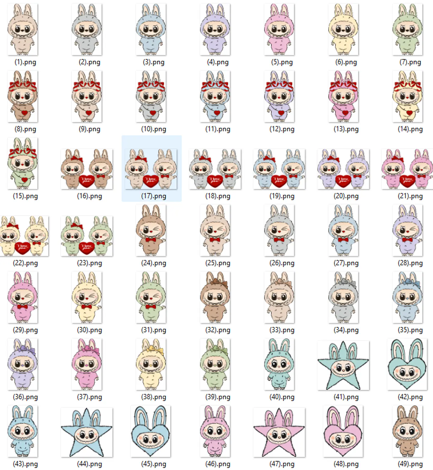 Kit Digital Labubu em Png  7