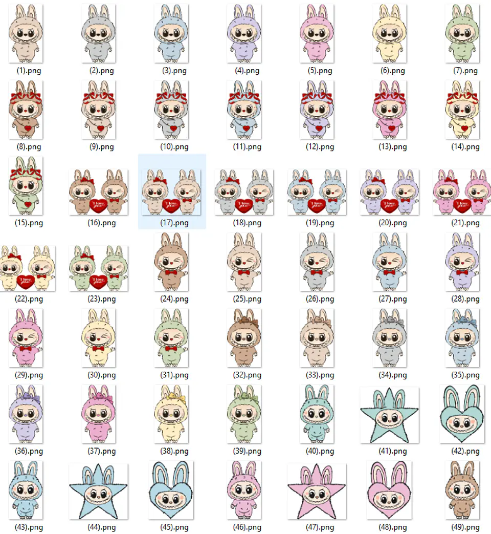 Kit Digital Labubu em Png  7