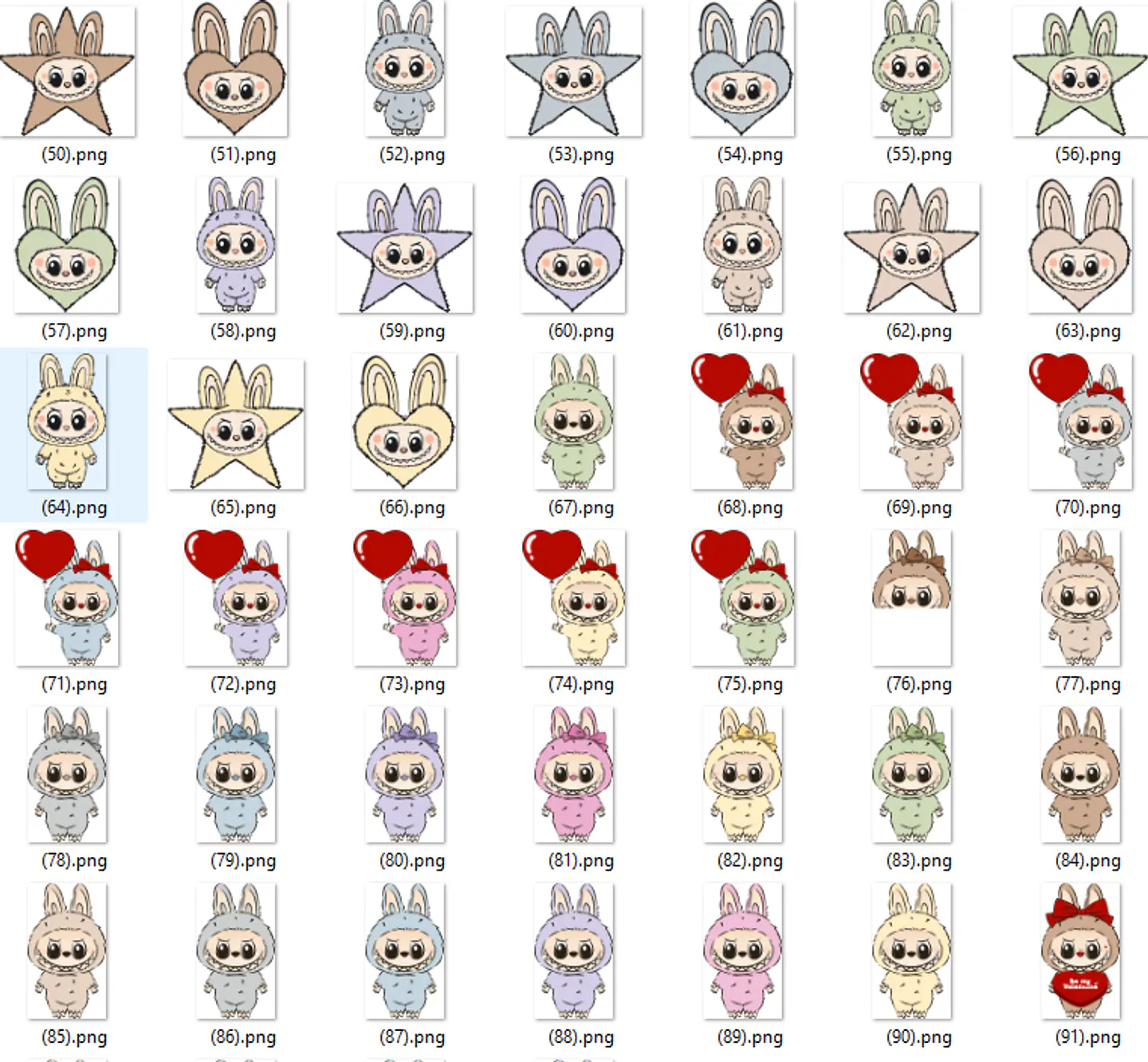 Kit Digital Labubu em Png  9