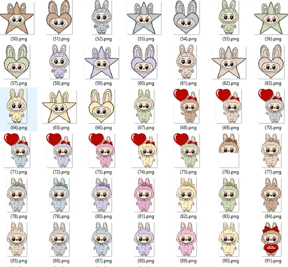 Kit Digital Labubu em Png  9