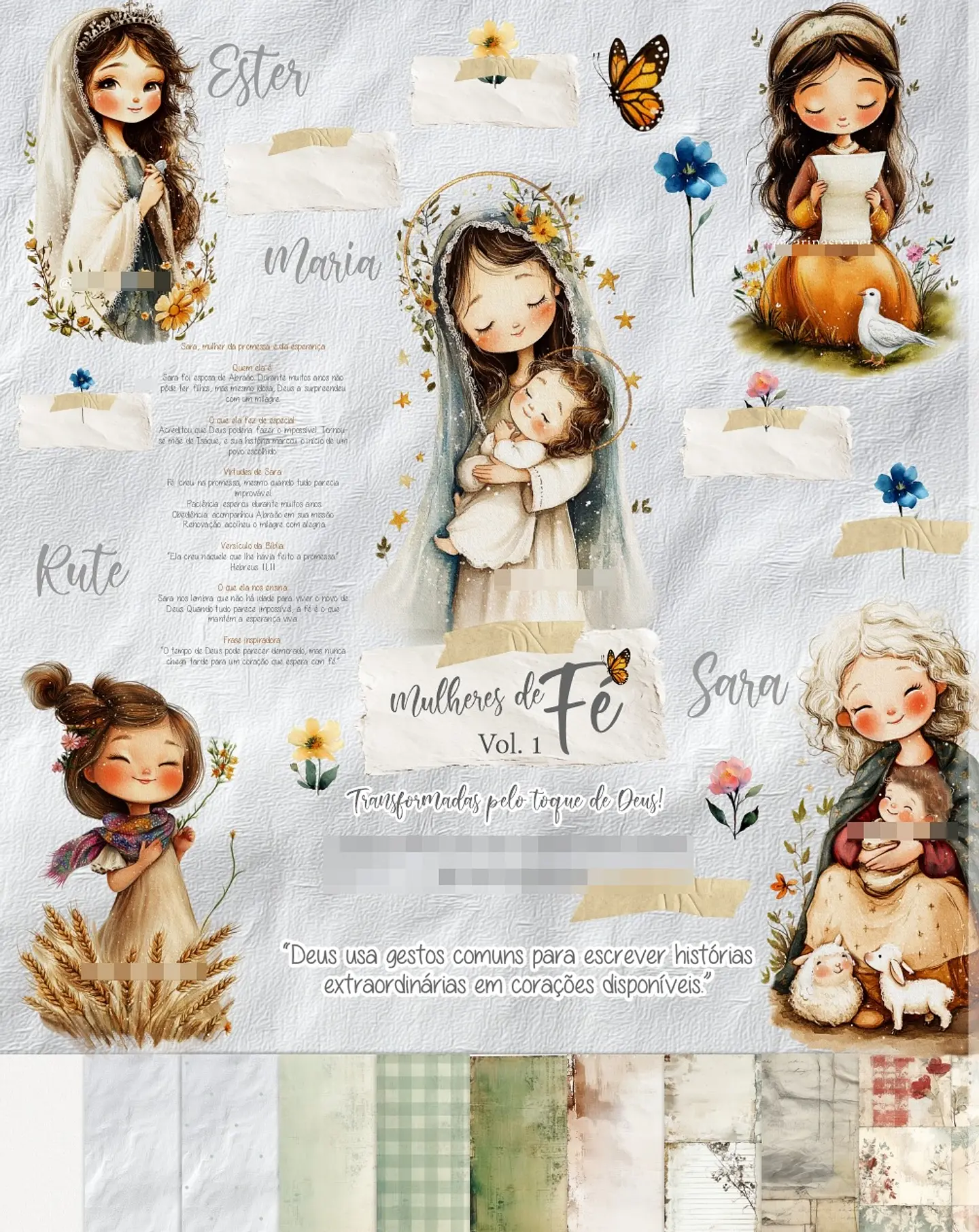 Kit Digital Mulheres de Fé em Png 1