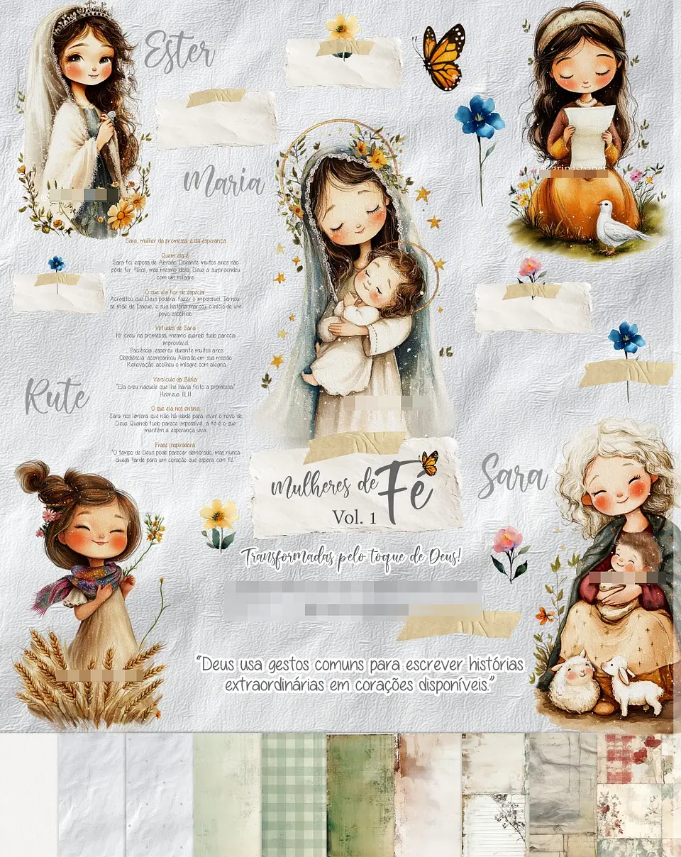Kit Digital Mulheres de Fé em Png 1