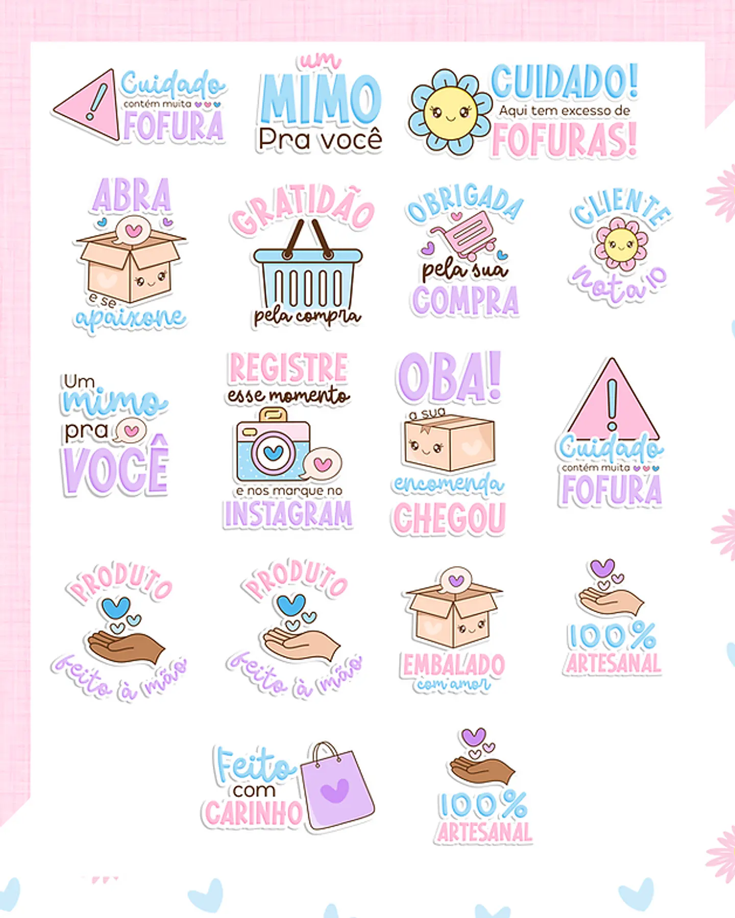 Kit Digital Embalagens Fofas + Mimos em Png  3