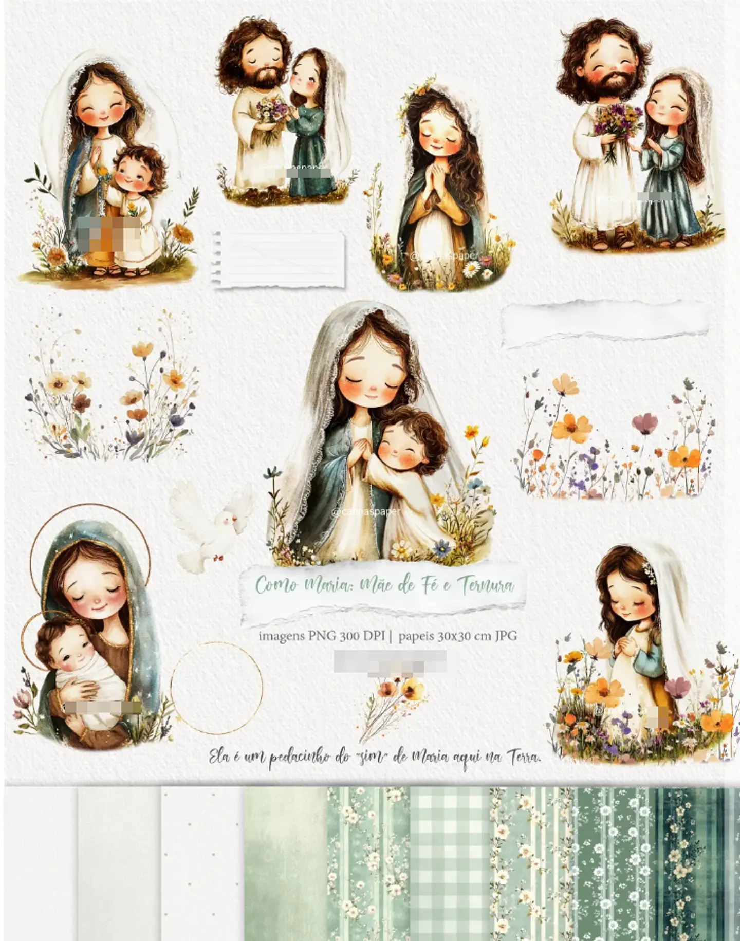 Kit Digital Maria Mãe de Fé e Ternura em Png  1