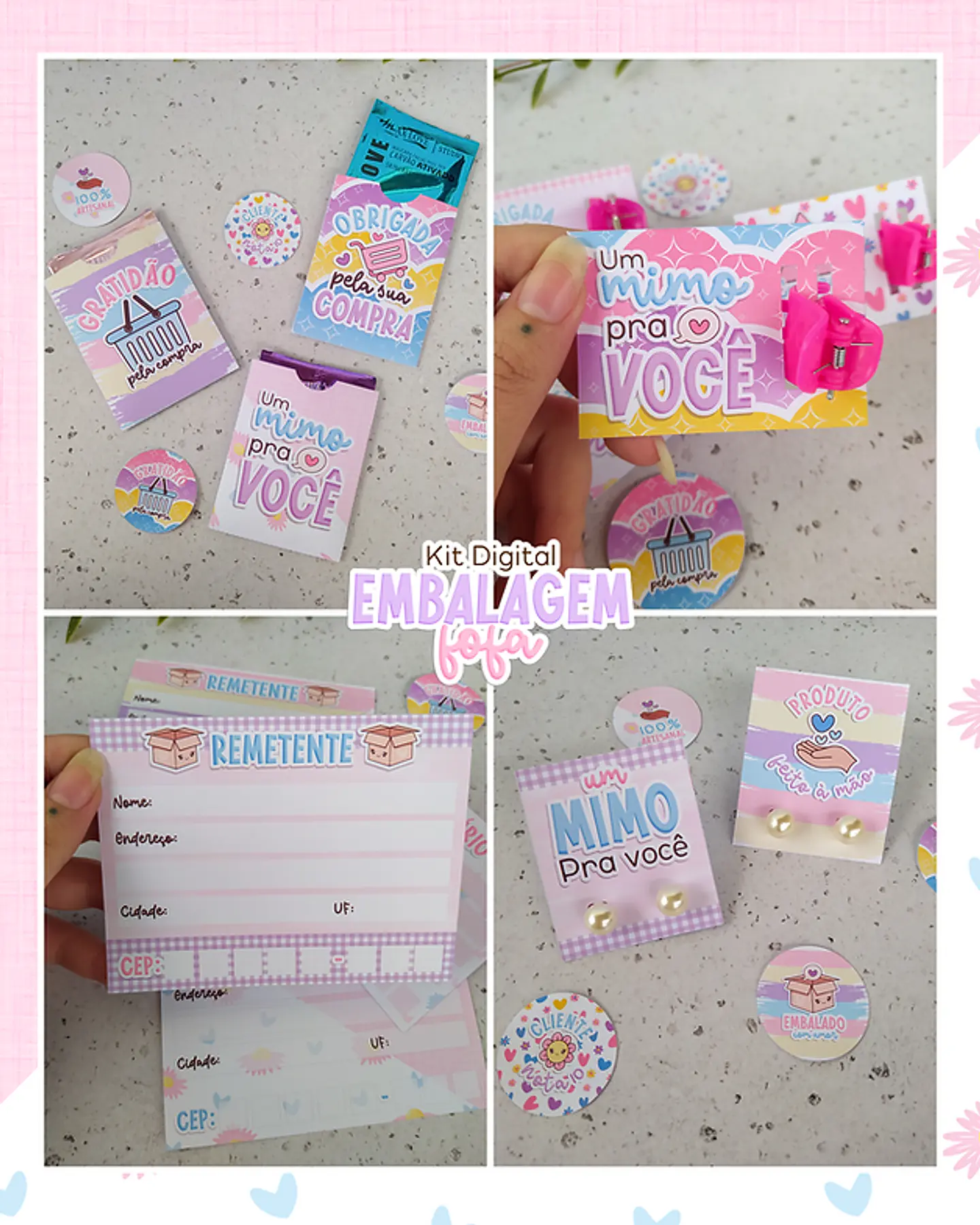 Kit Digital Embalagens Fofas + Mimos em Png  5