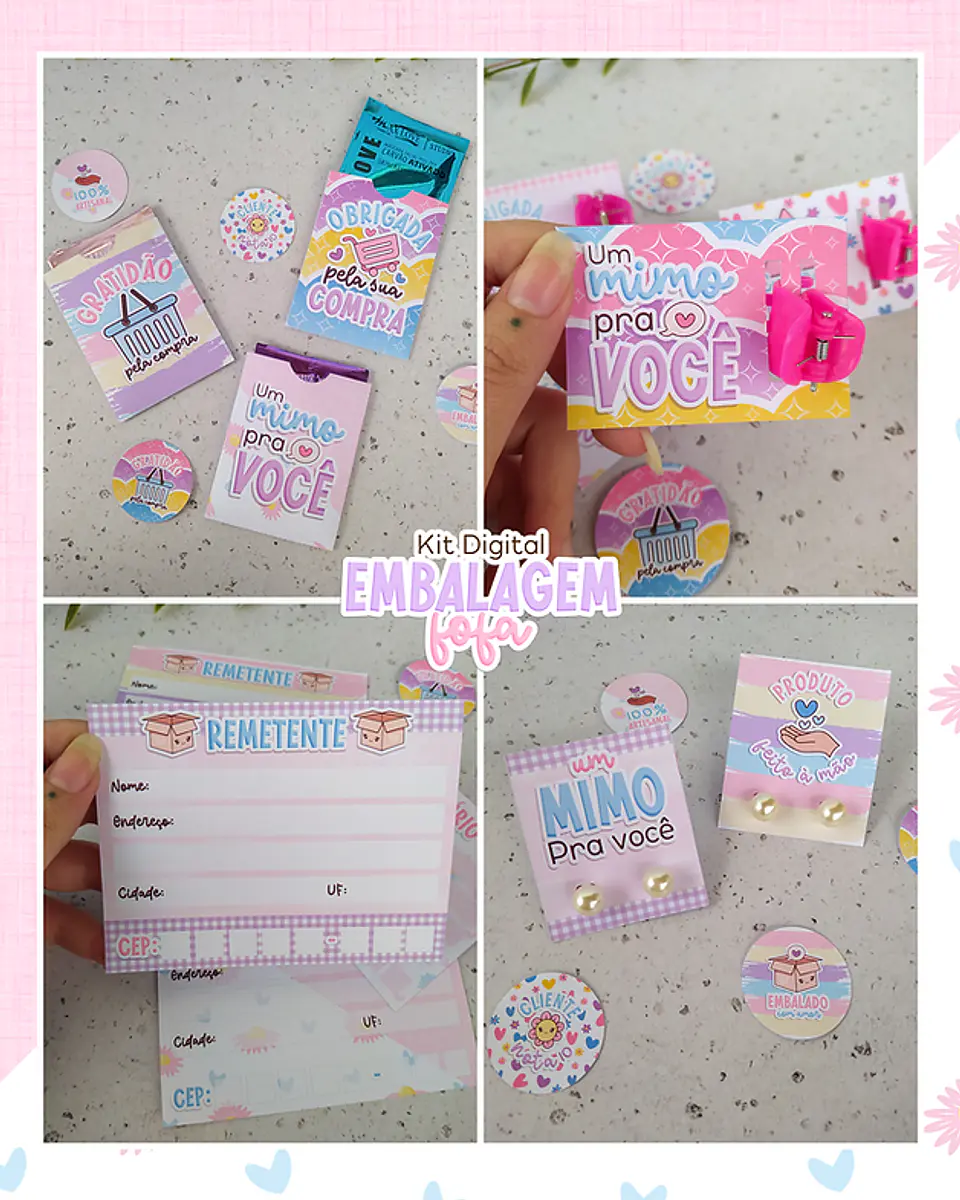 Kit Digital Embalagens Fofas + Mimos em Png  5