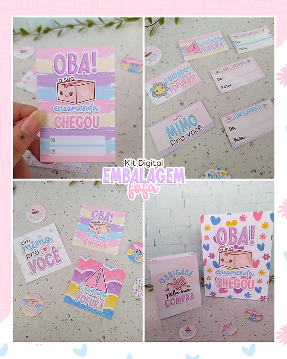 Kit Digital Embalagens Fofas + Mimos em Png  6