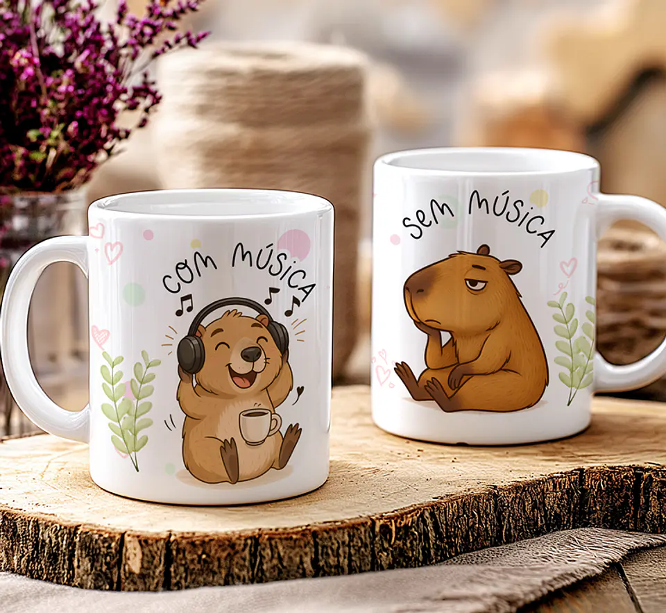 7 Artes Canecas Capivaras Fofas Irônica Arquivos em Jpg  2