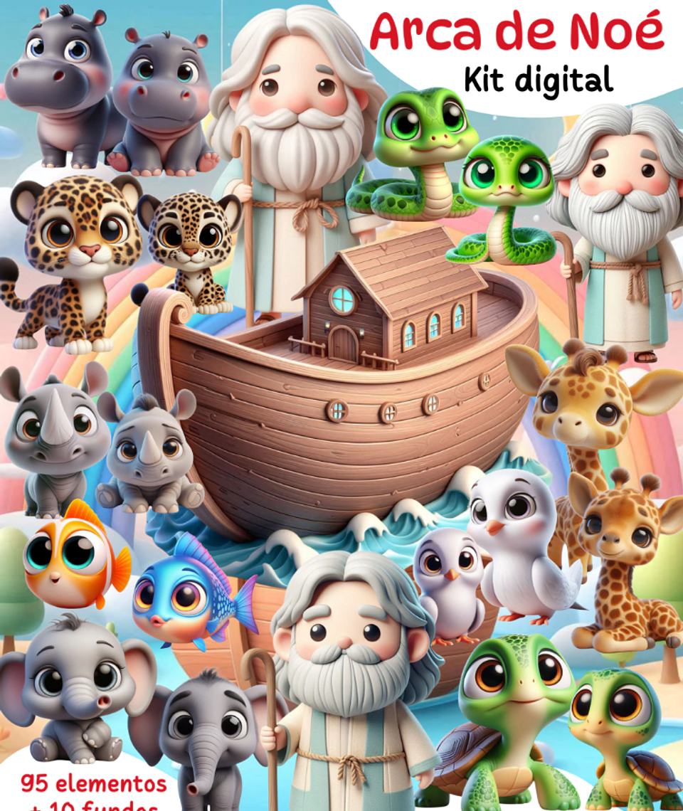 Kit Digital Arca de Noé em Png  1