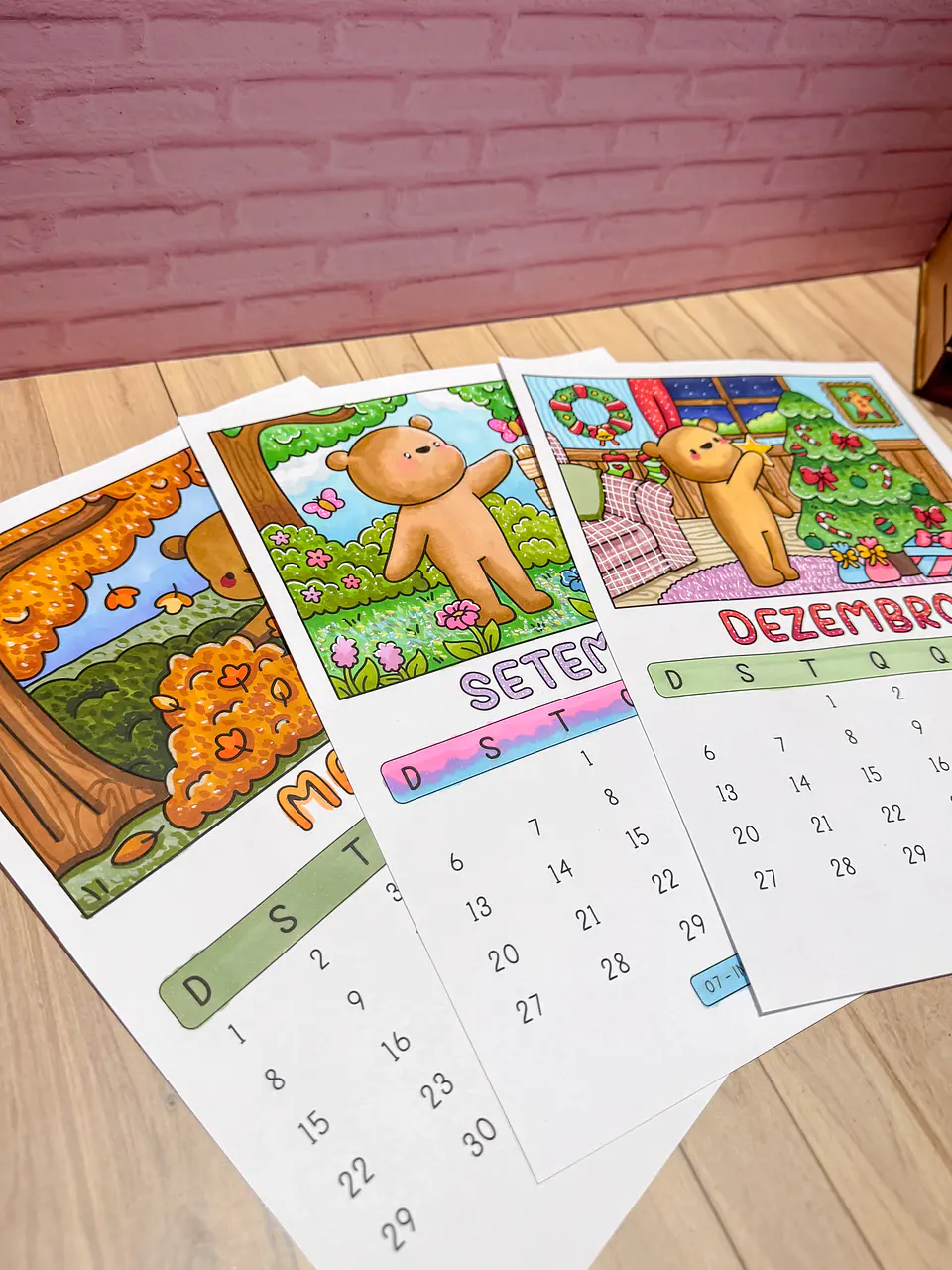 Kit Digital Calendário para Colorir Bobie Goods 2026 em Png  4
