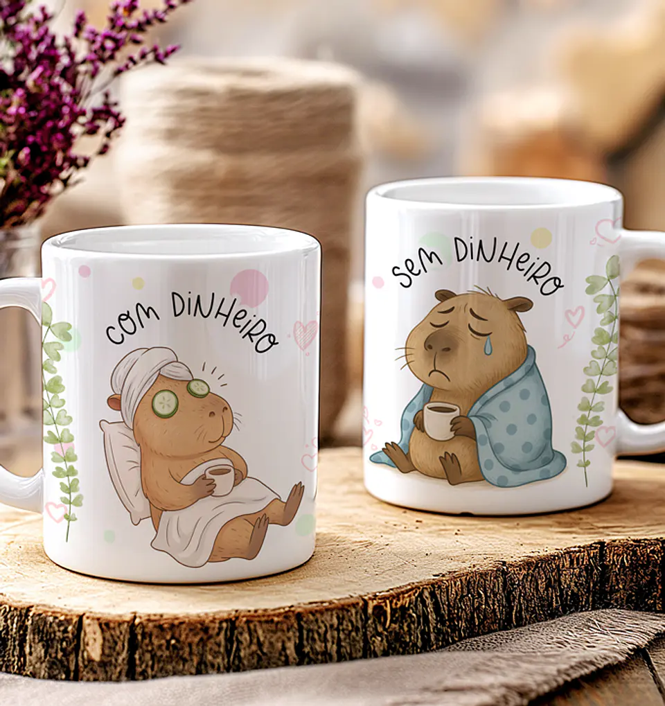 7 Artes Canecas Capivaras Fofas Irônica Arquivos em Jpg  4