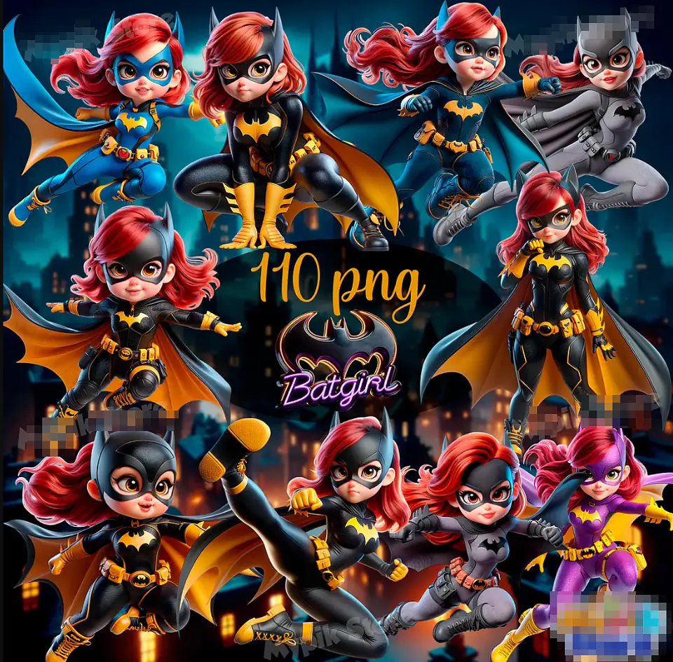 Kit Digital BatGirl em Png 1