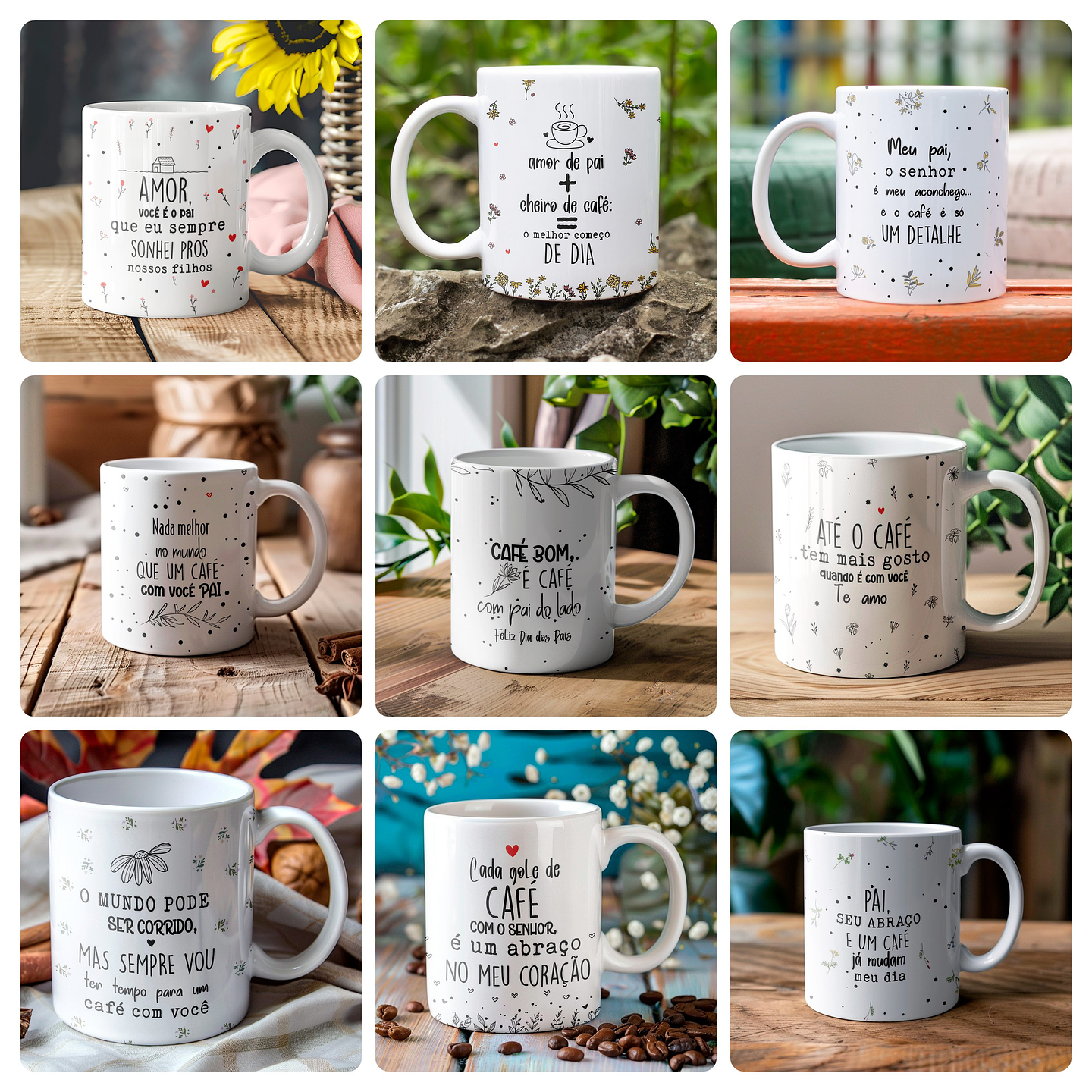 18 Artes para Caneca e Azulejo Dia dos Pais Minimalista Arquivo Editável  1