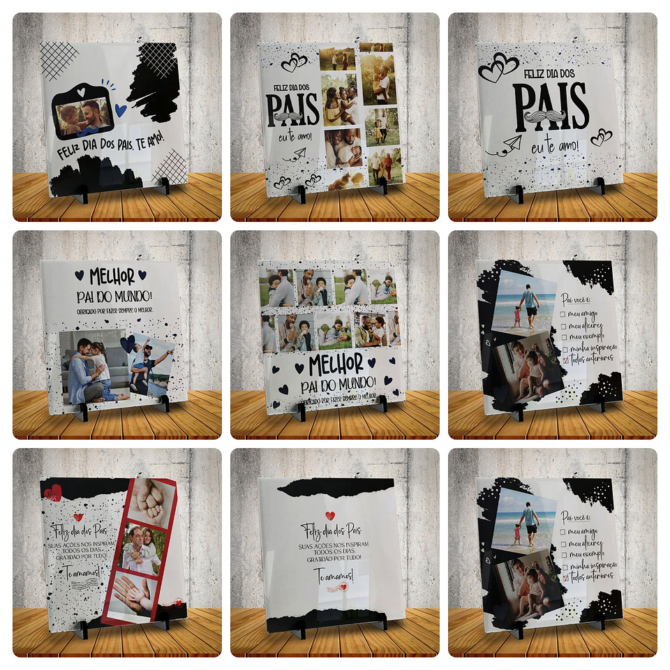 18 Artes para Caneca e Azulejo Dia dos Pais Minimalista Arquivo Editável  2