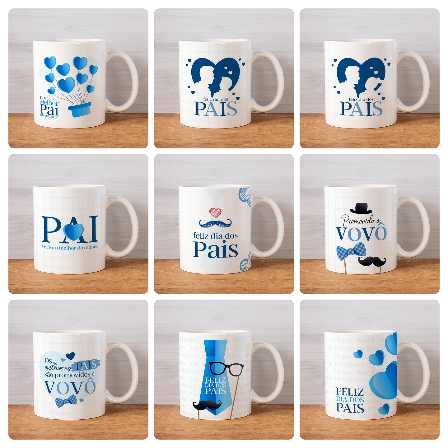 60 Artes para Caneca, Azulejo e Camisa Dia dos Pais Arquivo Editável 2