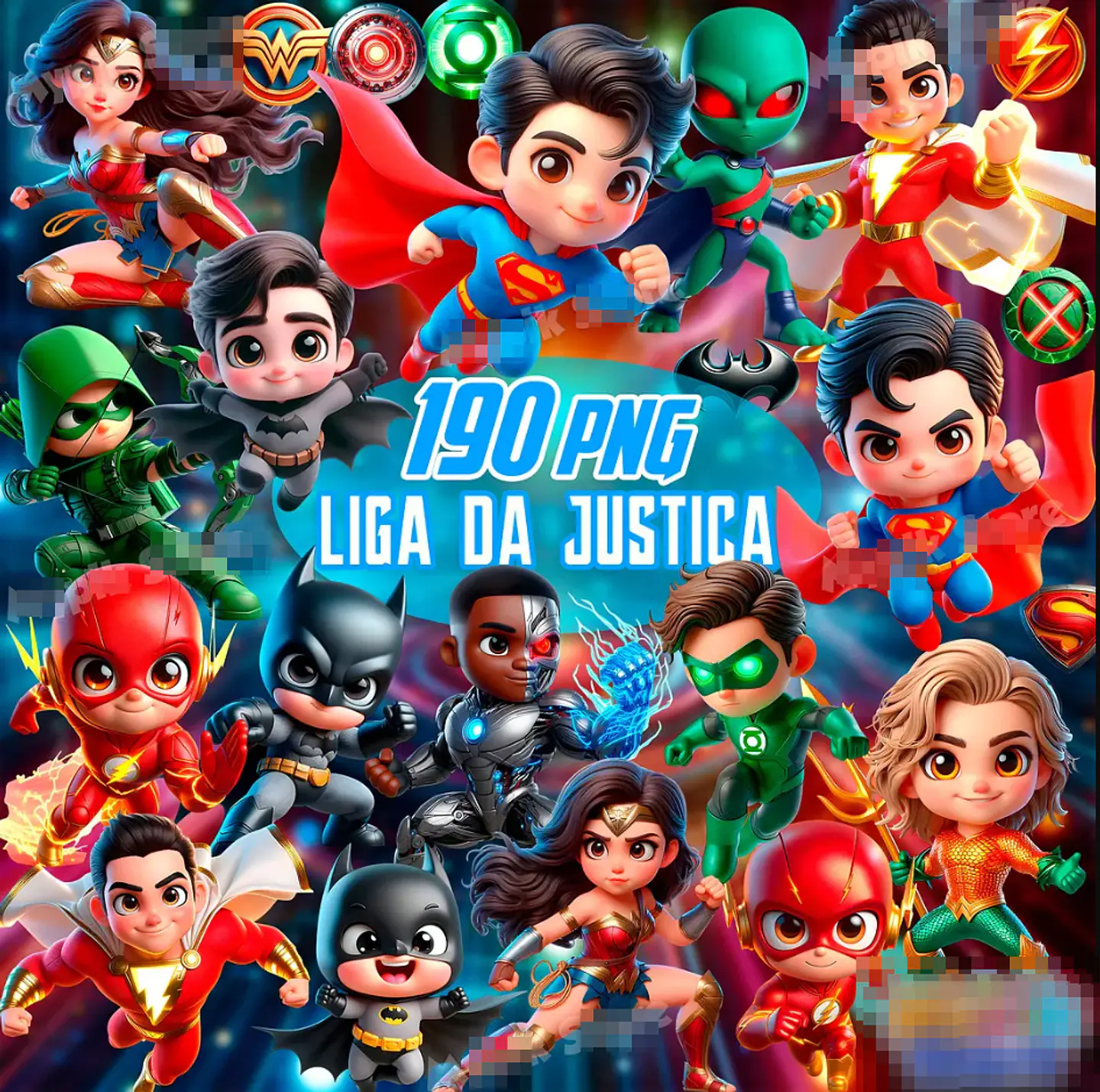 Kit Digital Liga da Justiça em Png  1