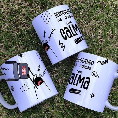 Arte Caneca Resolvendo as coisas com Calma Cadeirada Arquivo em Jpg 
