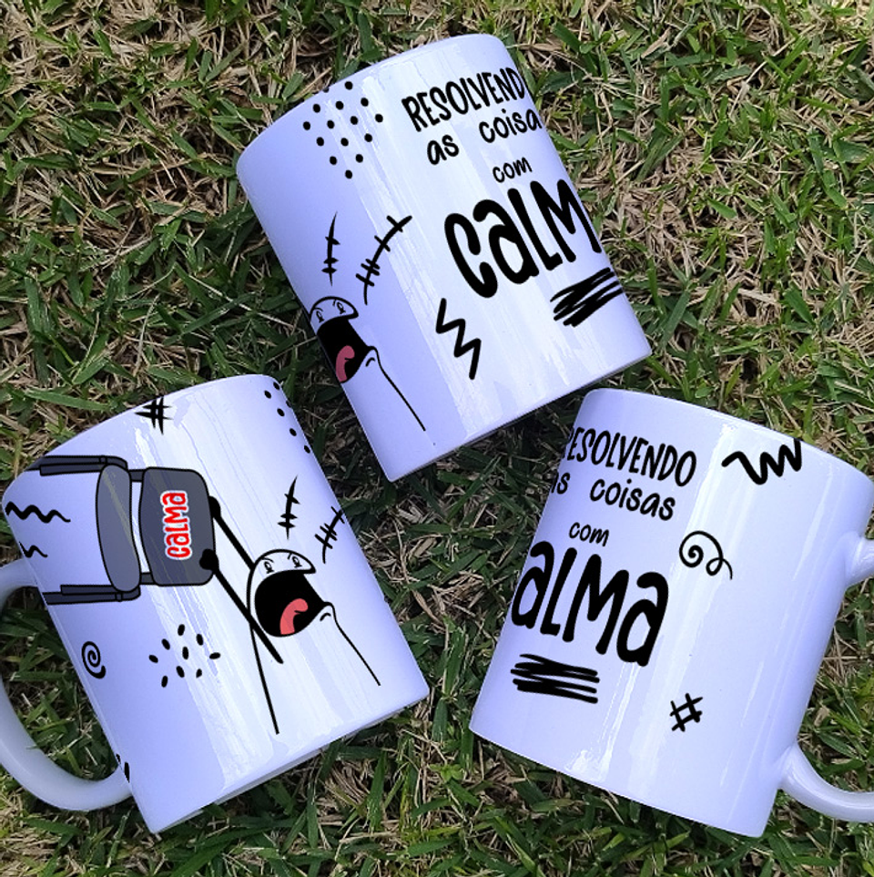 Arte Caneca Resolvendo as coisas com Calma Cadeirada Arquivo em Jpg  1