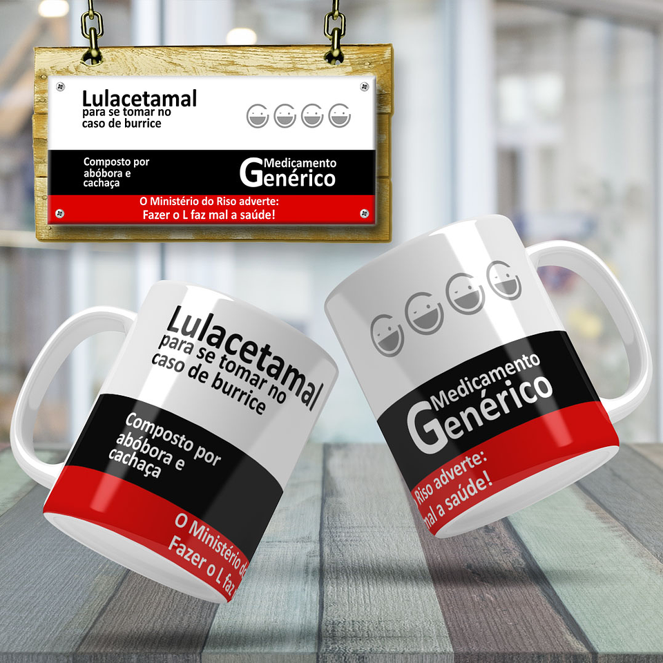 Arte Caneca Lulacetamal Remédio Arquivo Editável 1