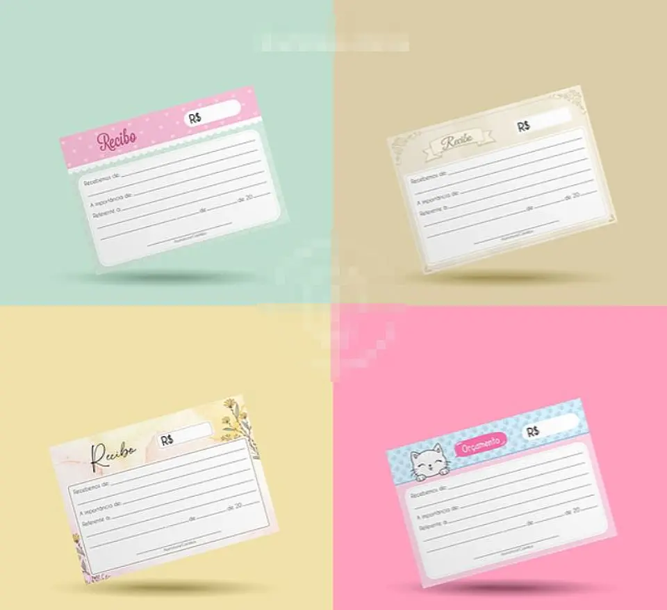 24 Artes para Recibos Talão de pedidos Arquivo em Png  1