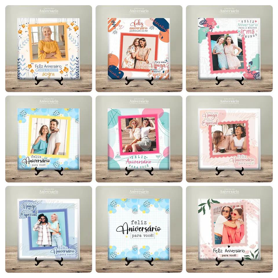 48 Artes para Caneca e Azulejo Feliz Aniversário Arquivo Editável  2