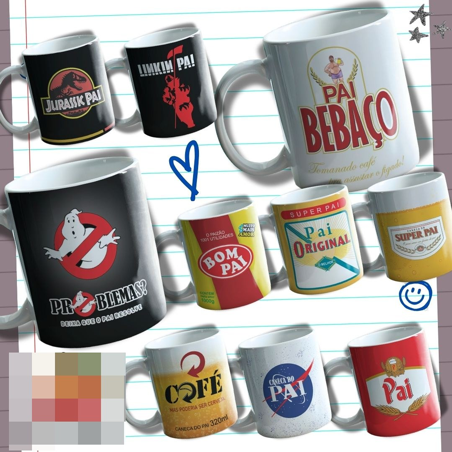 10 Artes para Caneca Dia Dos Pais Famosinho Arquivo em Jpg  2