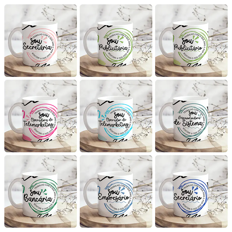 28 Artes para Caneca Profissões Arquivo Editável 2