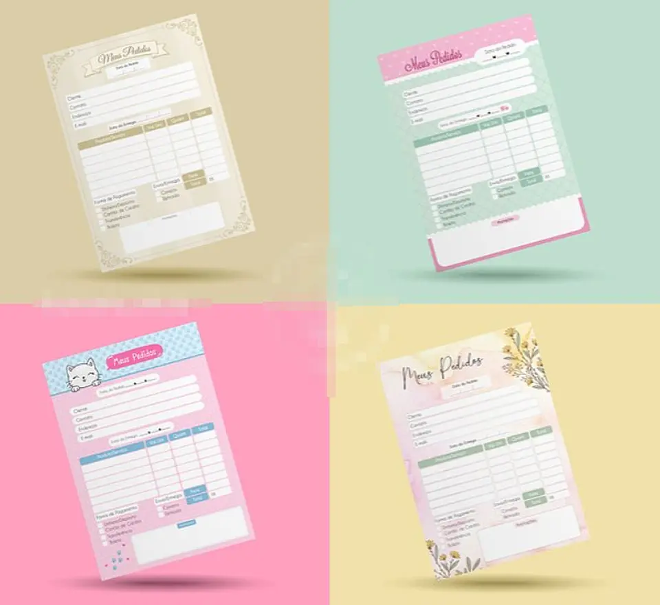 24 Artes para Recibos Talão de pedidos Arquivo em Png  4