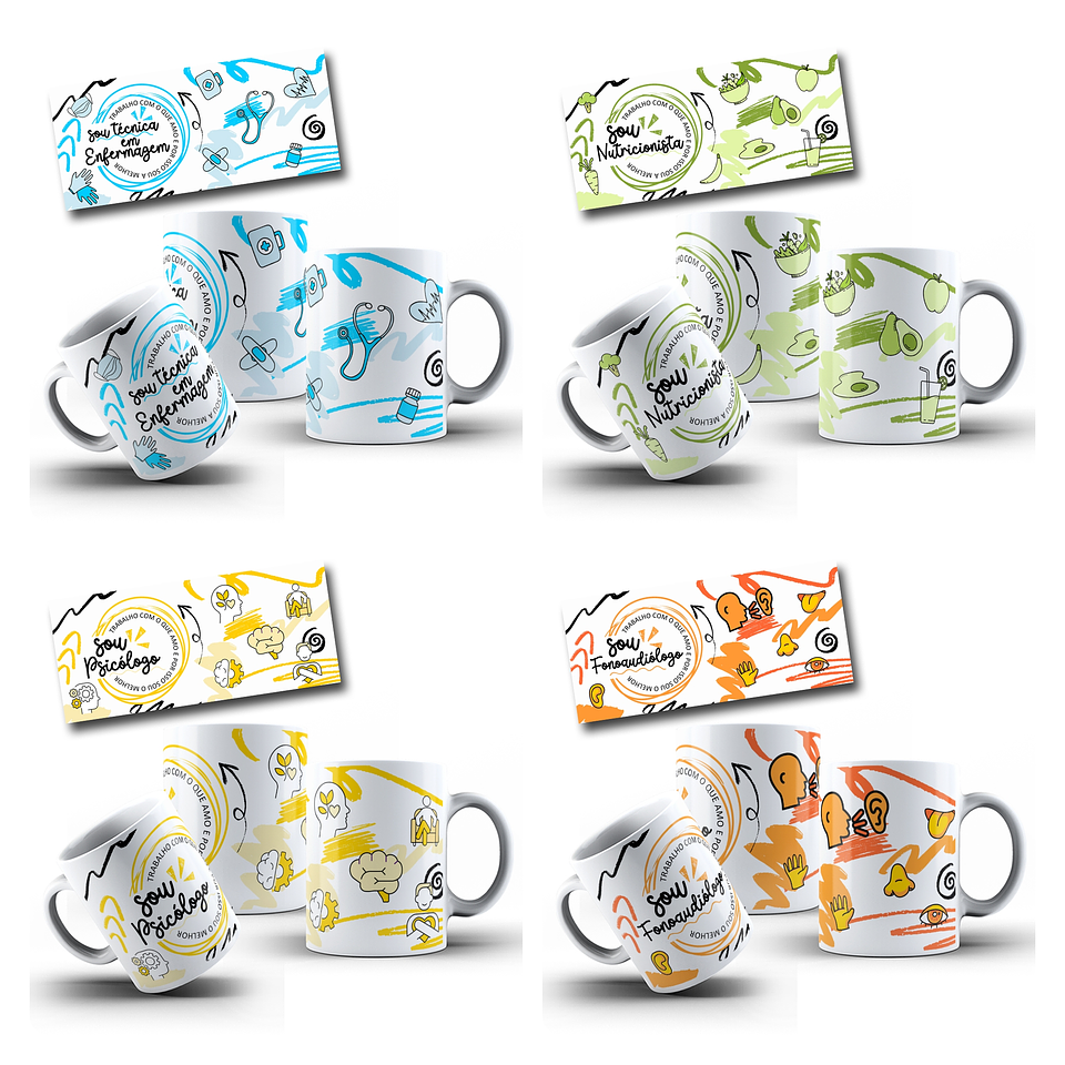 14 Artes para Caneca Profissões Medicina Arquivo editável  4