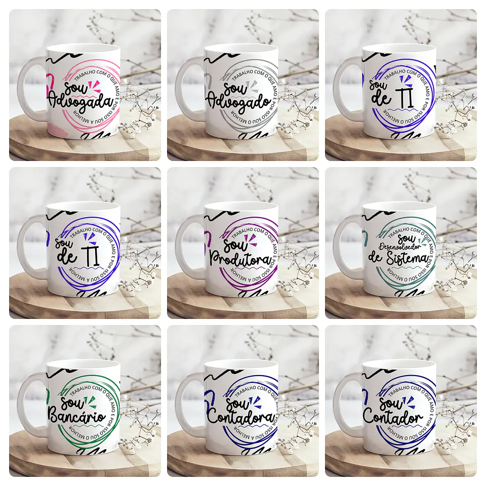 28 Artes para Caneca Profissões Arquivo Editável 3